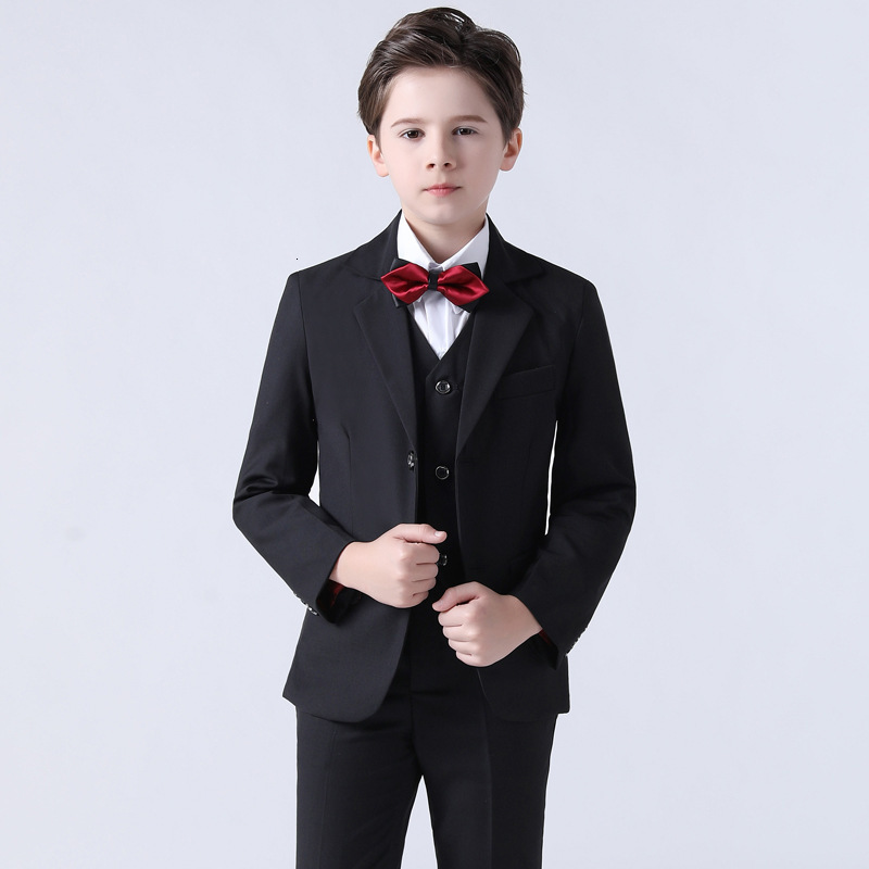Children Shiny Blue Suit For Wedding Boys Formal Ceremony Tuxedo Dress Teenager Kids Pograph Blazer Party Performance Costume 240626