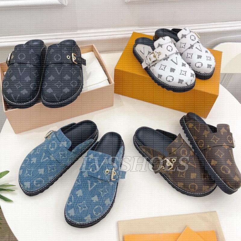 Sandals Famous Designer Womens Mens luxury Slides Slipper Pool Pillow Platform Sandals Classic Brand Summer Scuffs Flat Comfort Mule Denim Embossed Soft Sandals