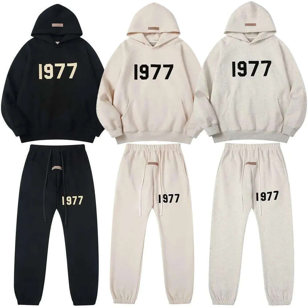 Fear Of Godessentials Man Tracksuit Designer Tracksuit 1977 Letters Hoodie Mens Sweatshirts Sweatpants Designer Hoodie Casual Loose Coat Long Sleeve Hoodie 744