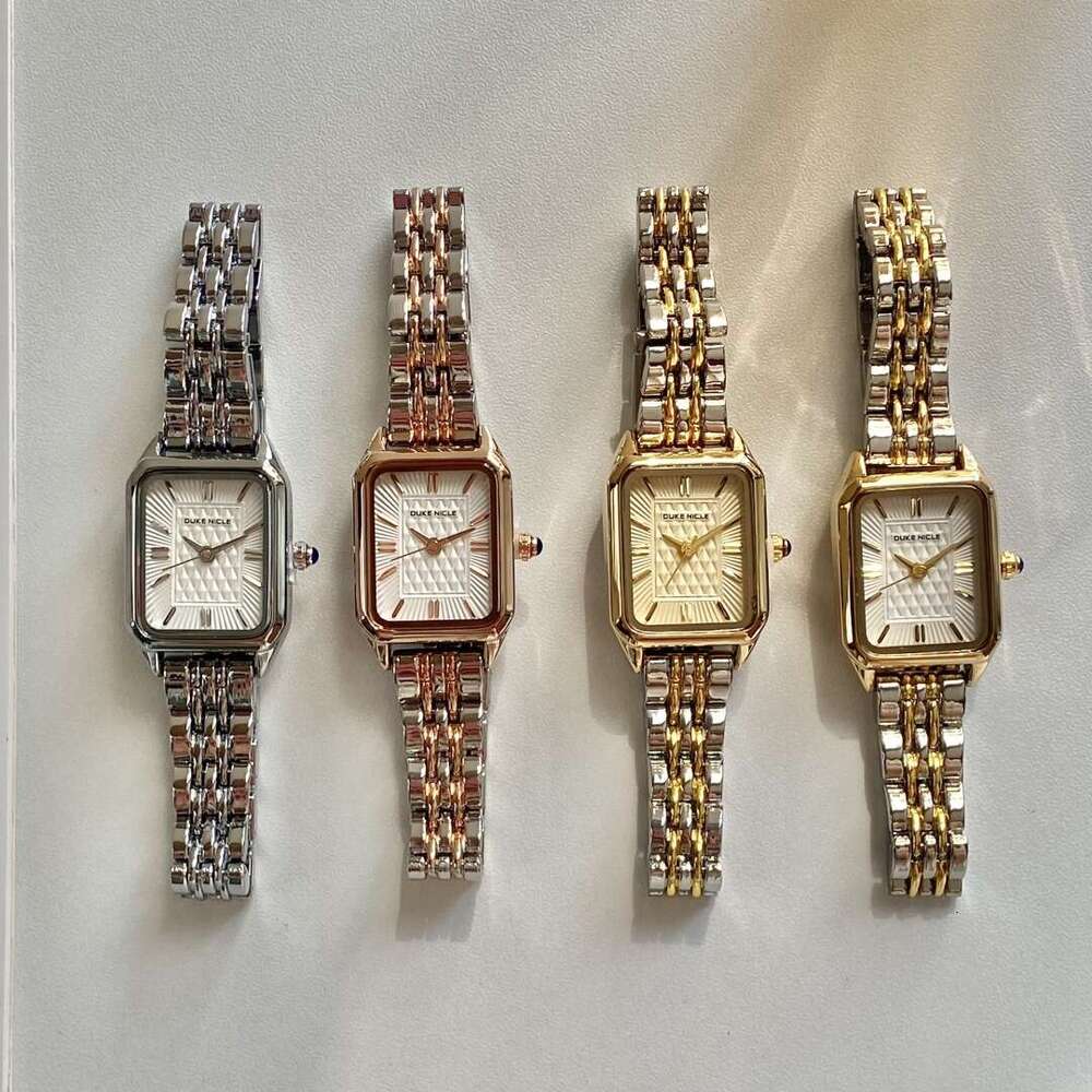 Dainty With Box Square for Women Daily Commute Steel Band Small Gold Watch Quartz Design Wristwatch Vintage Style Free gift