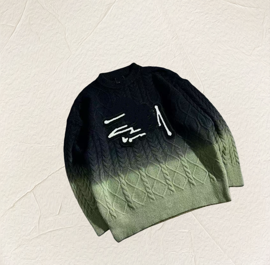 ST classic limited edition new gradient color warm round neck sweater for men and women