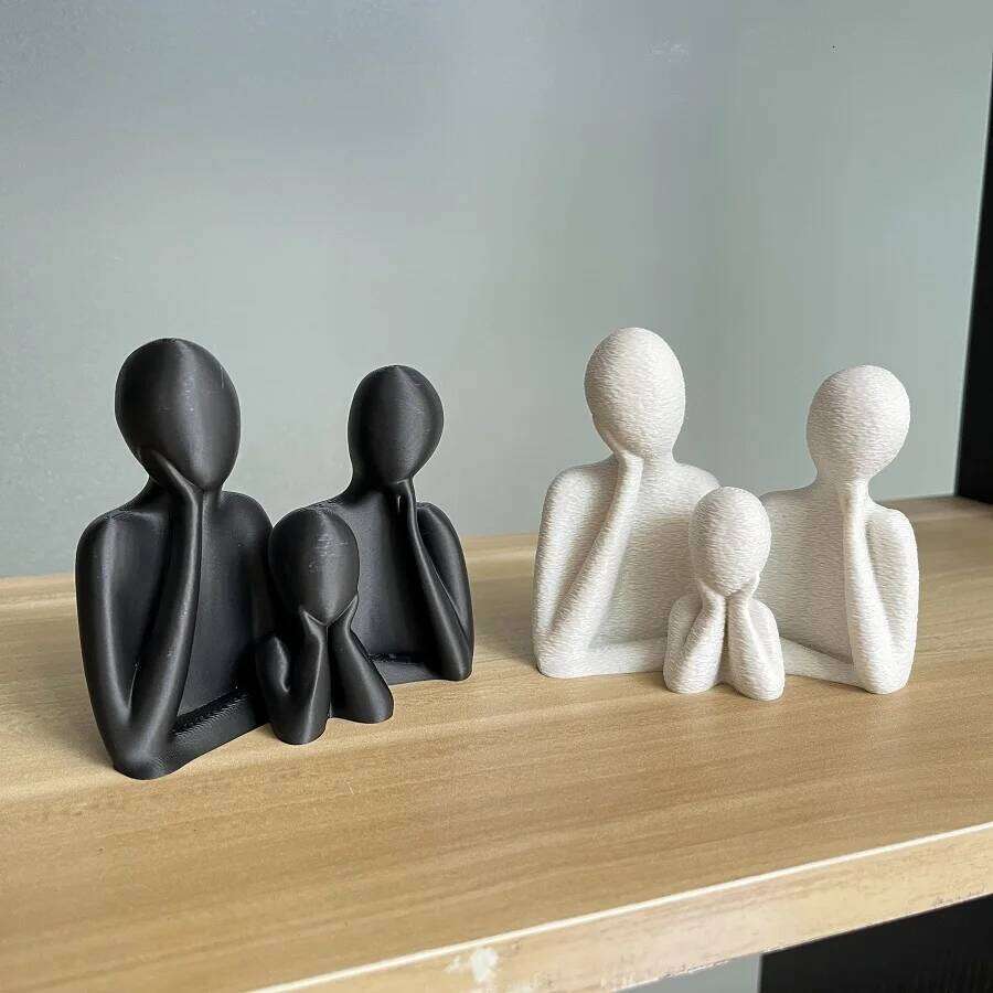 A family decorated wedding statue three people, perfect anniversary gift for husband and wife, newlyweds, or as an art