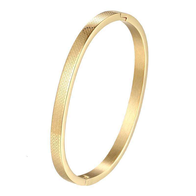 Diameter 5cm And 5.8cm Bangle For Women Kid Stainless Steel Small Flower Gold Color Bracelet Jewelry Low Price 26H0122