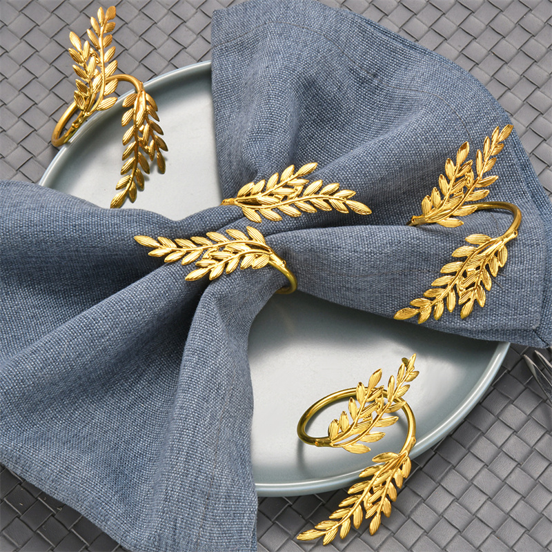 Wheat Design Rustic Napkin Ring Metal Sah Holder