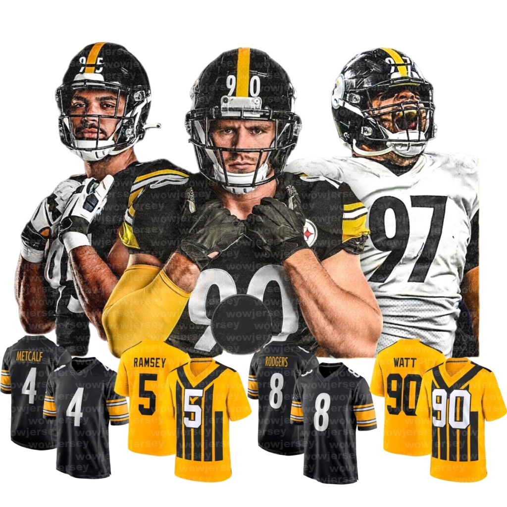 Aaron Rodgers DK Metcalf TJ Watt Football Jersey Kaleb Johnson Joey Porter Jr Troy Polamalu Pat Freiermuth Will Howard Jack Sawyer Chris Boswell Jalen Ramsey Warren