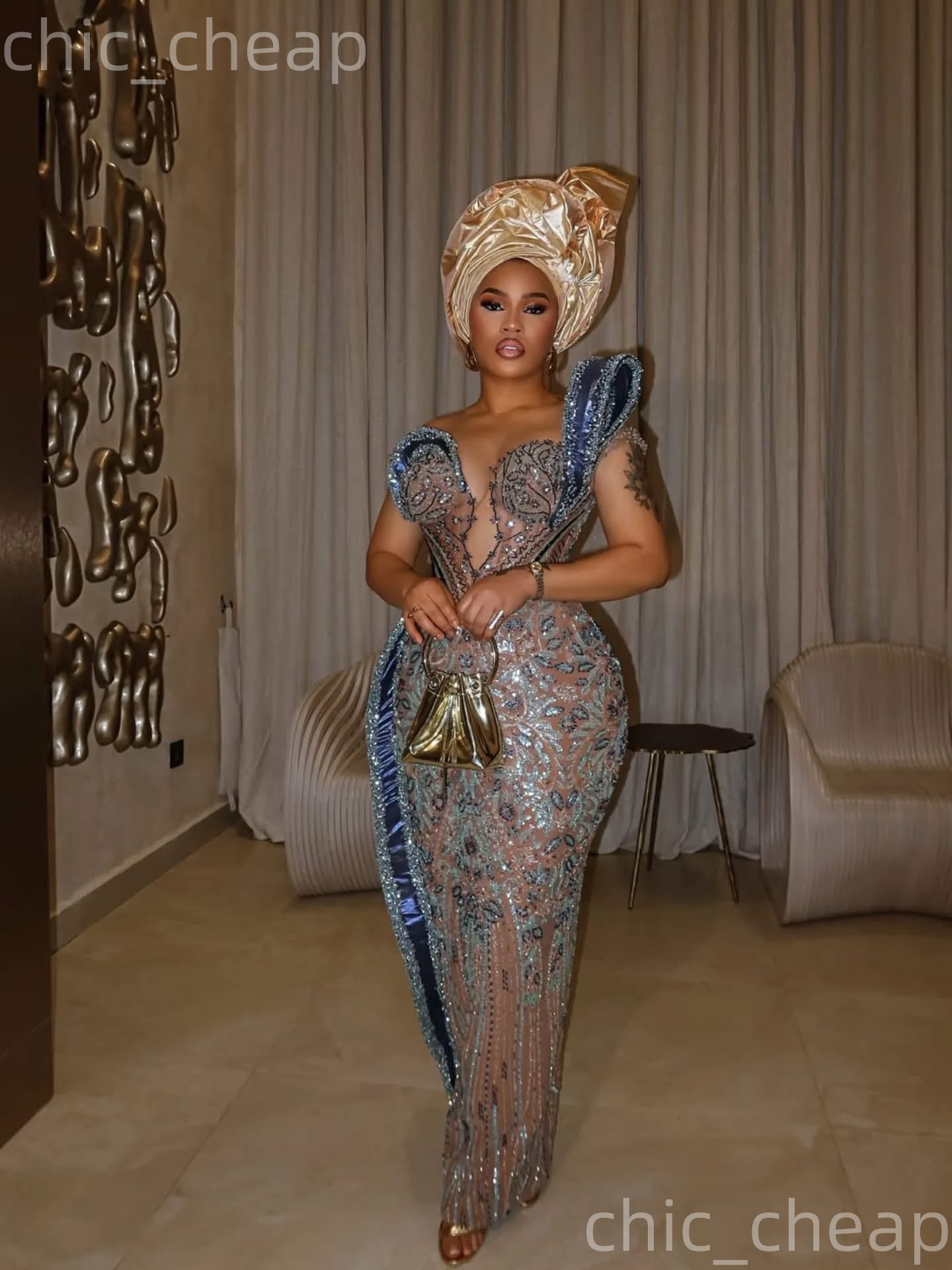 Aso Ebi 2026 Nigerian Navy Blue Sheath Prom Dresses Illusion Beaded Crystals Evening Formal Party Second Birthday Engagement Gowns Dress For Special O