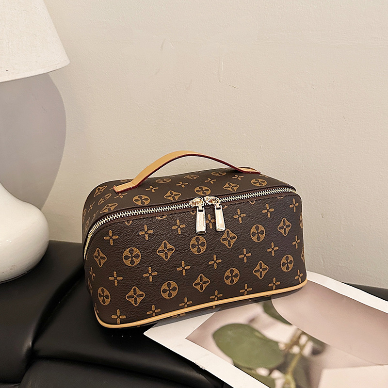 Portable Large-Capacity Cosmetic Bag Travel Cosmetics Storage Bag Foreign Trade Trend Printed Handhold Toiletries Bag Women