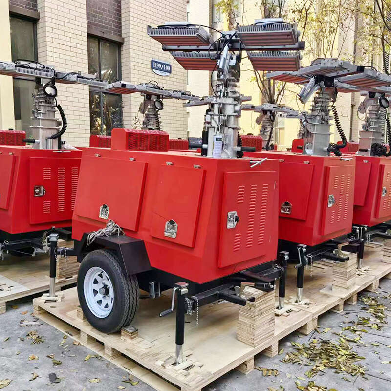 Super Silent Diesel Lighting Tower with 60L Fuel Tank and 4x400W High Brightness LED for Noise Sensitive Urban Night Construction Areas