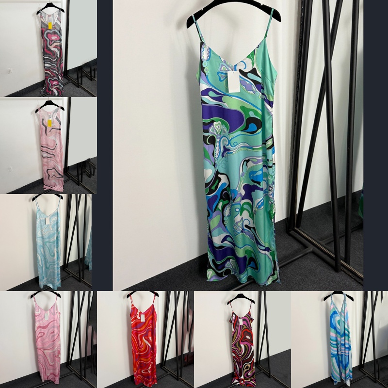 Luxury Women Sling Dress Summer Thin Beach Sleeveless Maxi Dress Sexy Vacation Long Slip Pencil Dress