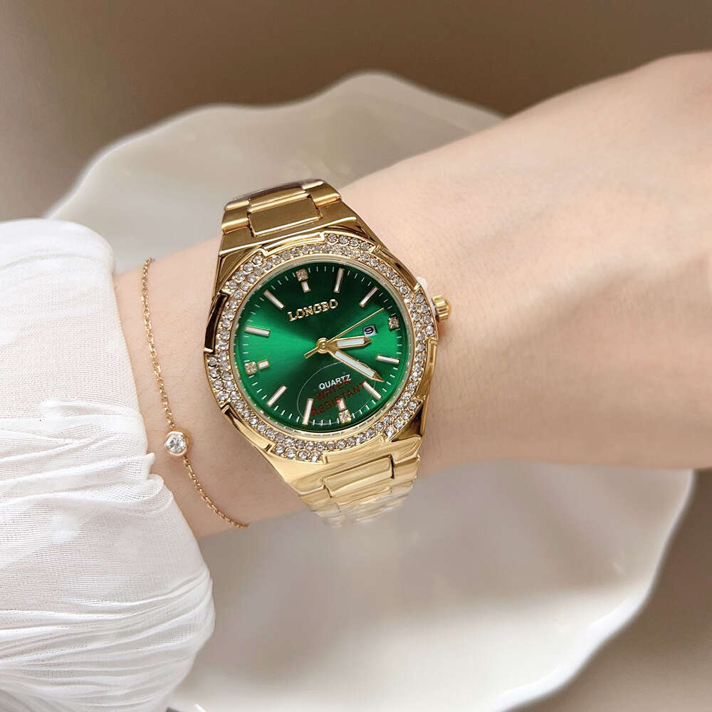 With Box Dainty Design two tone watches Gold Watch for Women Steel Band Ladies Quartz Wristwatch Free gift