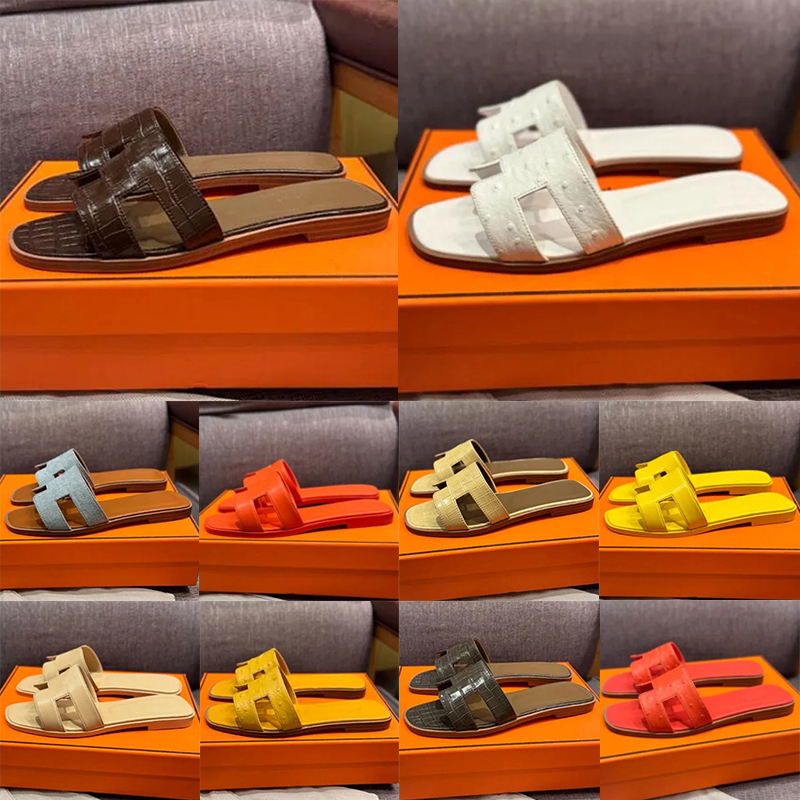 Fashion Designer Sandals Womens Slides Summer Rubber Slippers Flat Bottom Jelly Orange Beach Shoes Outdoor Waterproof Woman Sliders 35-42 Eur 36-45