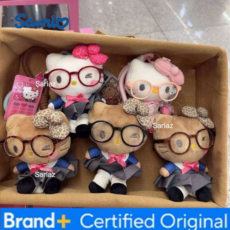 Sanrio Kawaii Hello Kitty Jk Uniform Cartoon Girl Glasses Exquisite Bag Cute Couple Backpack Keychain Doll Decor Gift H260105