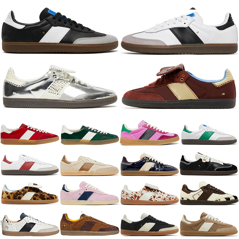 Designer sambamen Shoes sambaswomen Sneakers Navy Gum Clear Pink Cream White Beige Leopard Luxury Platform Casual shoes 00s Leather Gym Sports shoe Trainers