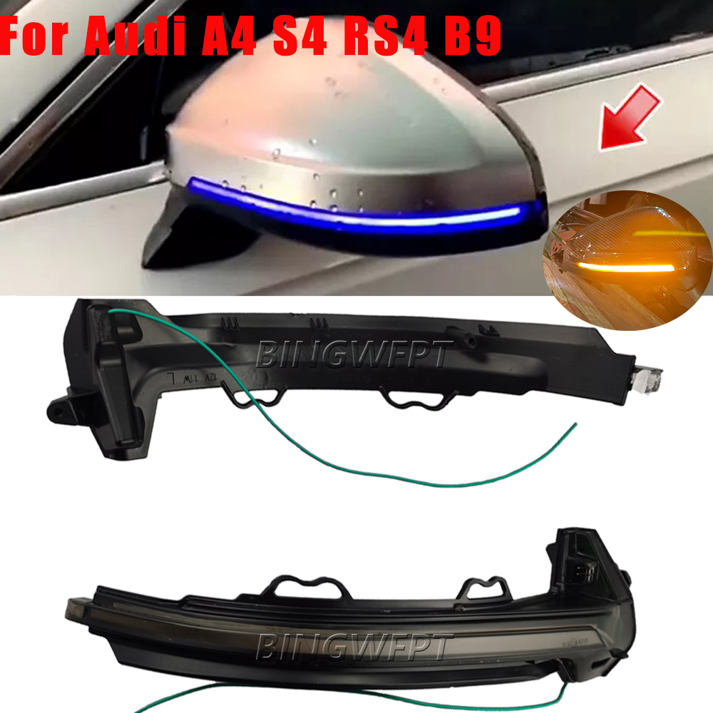 For Audi A4 S4 RS4 B9 2016-2019 A5 S5 RS5 Dynamic Turn Signal LED Light Side Wing Rearview Mirror Indicator Sequential Blinker