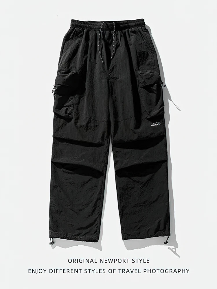 Spring Summer Baggy Cargo Hiking Pants Men Waterproof Casual Sport Jogging Parachute Pants Outdoor Wide leg Trousers 260121