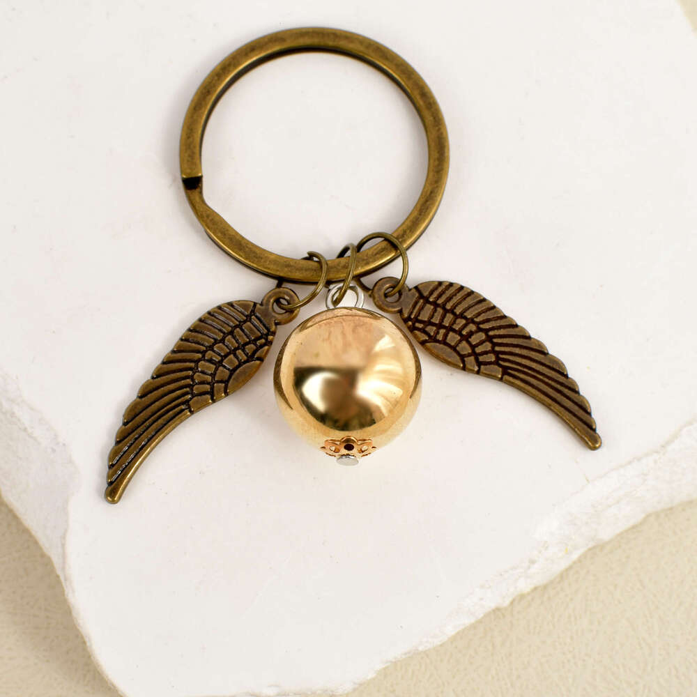 Bohemian Style Golden Snitch angel keychain Alloy Keyringexquisite Model personalized keychains