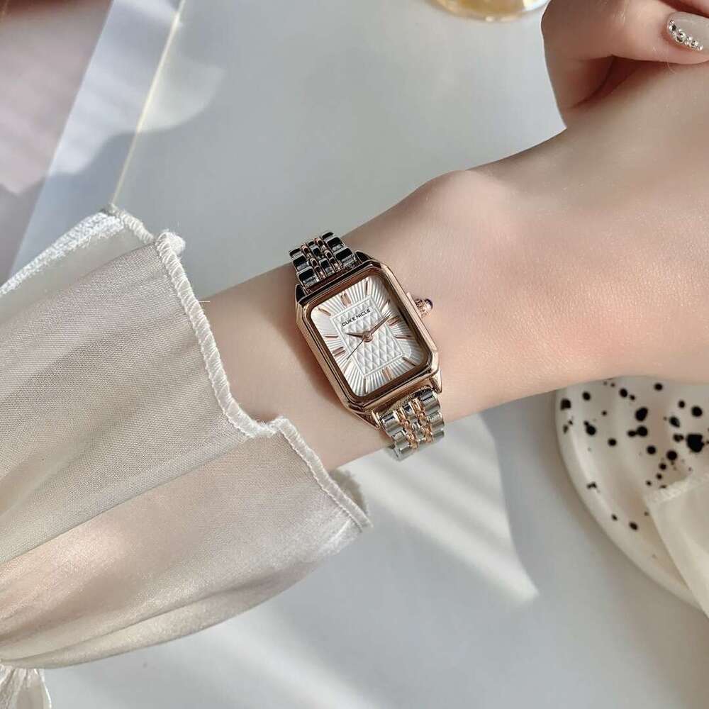 Dainty With Box Square for Women Daily Commute Steel Band Small Gold Watch Quartz Design Wristwatch Vintage Style Free gift