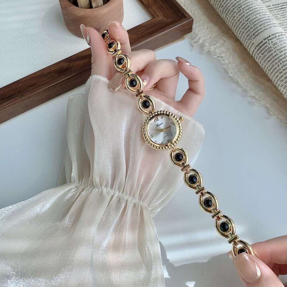 With Box small Dial Dainty Women's Thin Design Gold Strap Digital Face Bracelet Watch Vintage Free gift