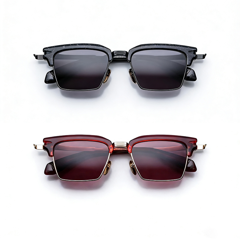 Designer Handmade Sunglasses Men Women ALIN Outdoor UV Protection Luxury Optical mirror Glasses Thickened Frame Quality Eyewear Case