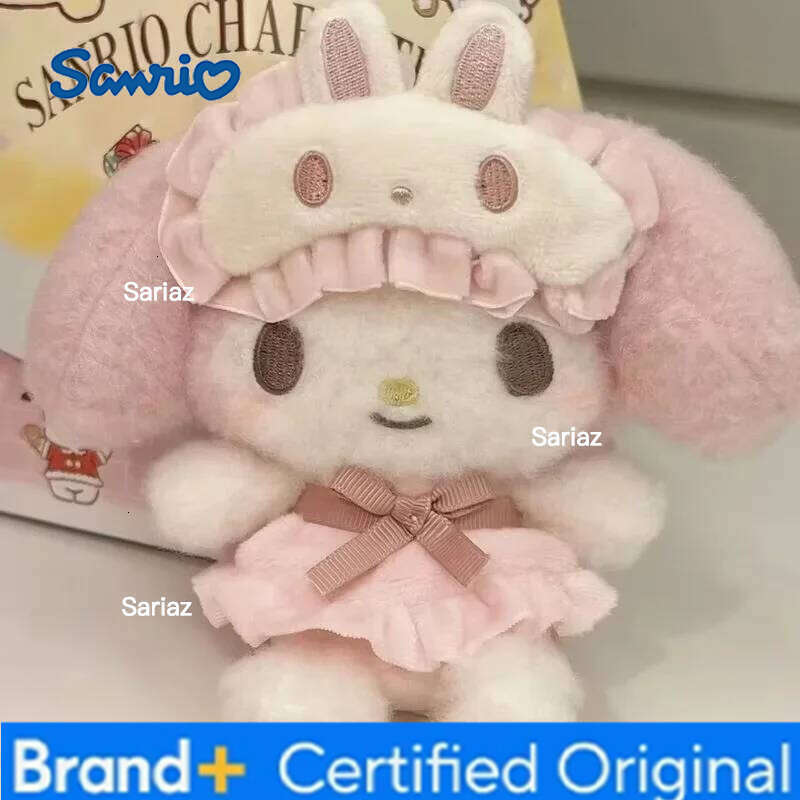 Sanrio Super Cute My Melody Pajama Eye Mask Series Kawaii Plush Doll Toy Bag Pendant Decoration Key Chain Girl's Holiday Gift H260105