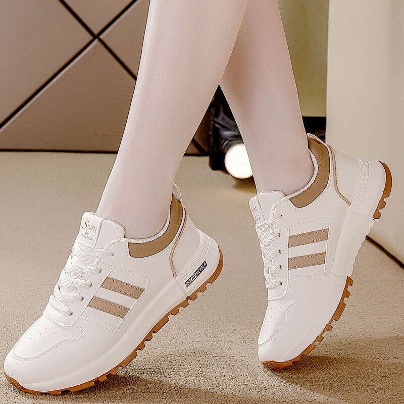 Women's Sneakers Ins Style Leather Versatile 2024 Autumn New Thick Sole Non-Slip Lightweight Popular Forrest Gump Shoes Women