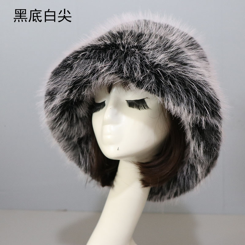 Personalized ear protection with a wide brim Fur Bucket Hat Natural Brown Color Thick Warm Winter 23A0808 241116