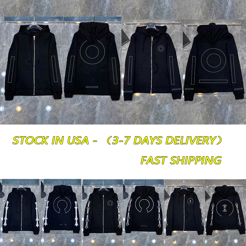 Hoodie designer mens print pullover hip hop streetwear fashion trend brand horseshoe cross graphic sweatshirt loose zipper jacket cotton street hoodies usa stock