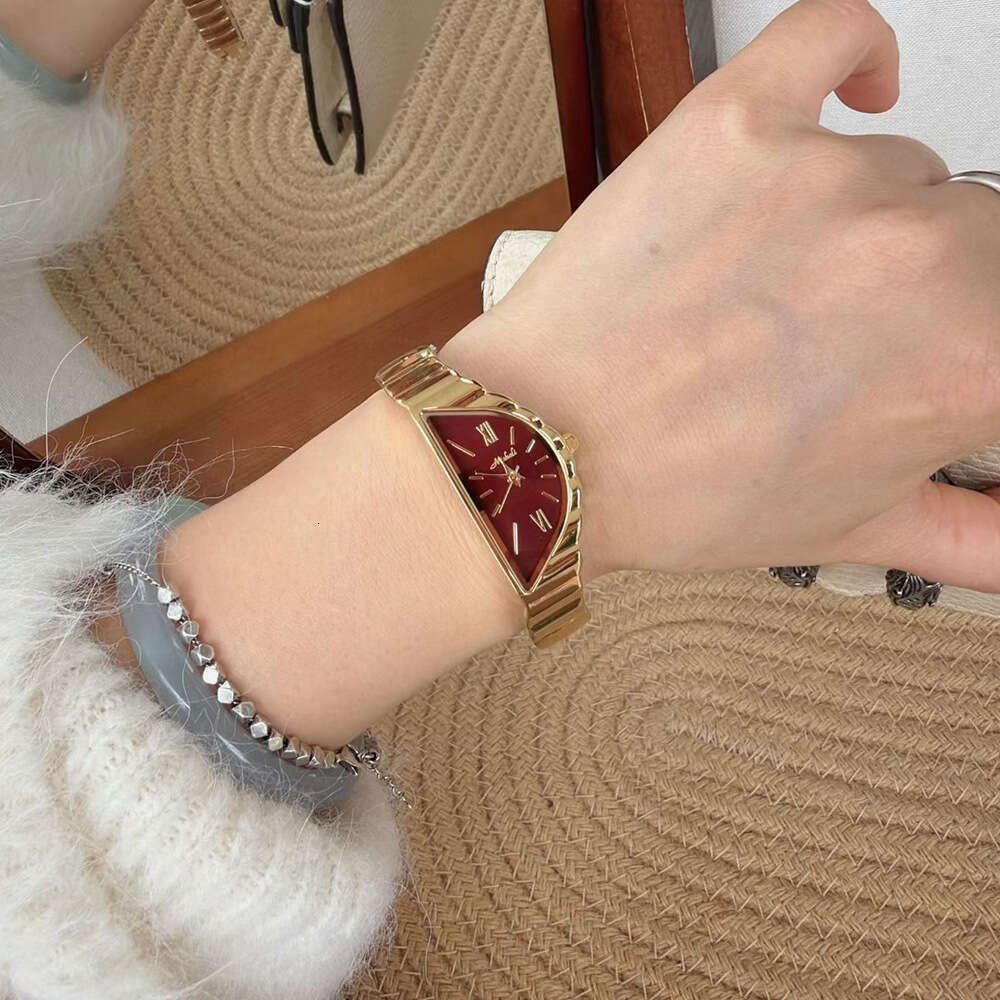 With Box New Irregular Half-Moon Steel Design Band Watch Dainty Fashion Vintagee Free gift
