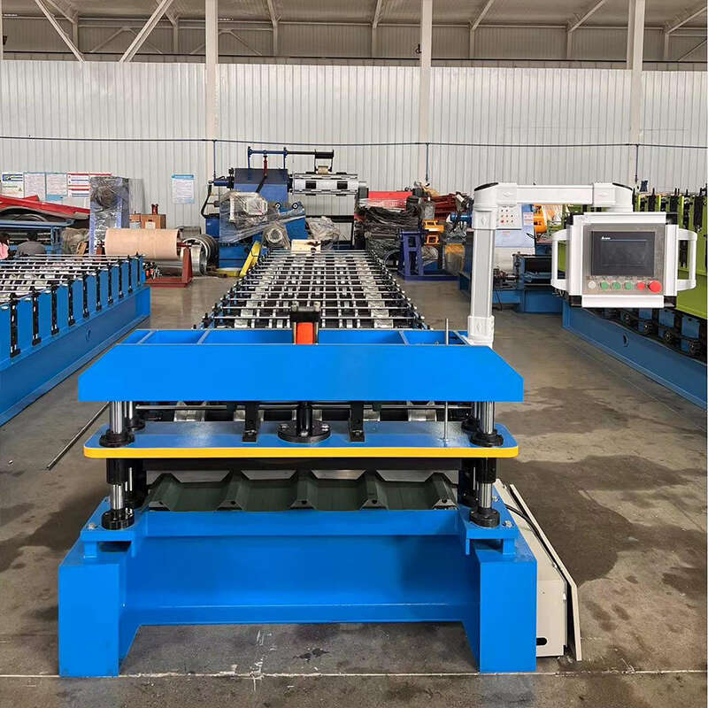 Industrial Grade Metal Roof Roll Former Machine Integrated Decoiler and Stacker System Maximized Production Efficiency Automated Controls