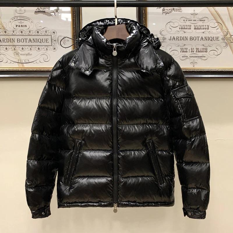 Men's Down Winter Shiny Brand Fashion Clothing Hooded Man Jackets Buffer Bubble Thick Parka Short Male Quilted Padded Coat