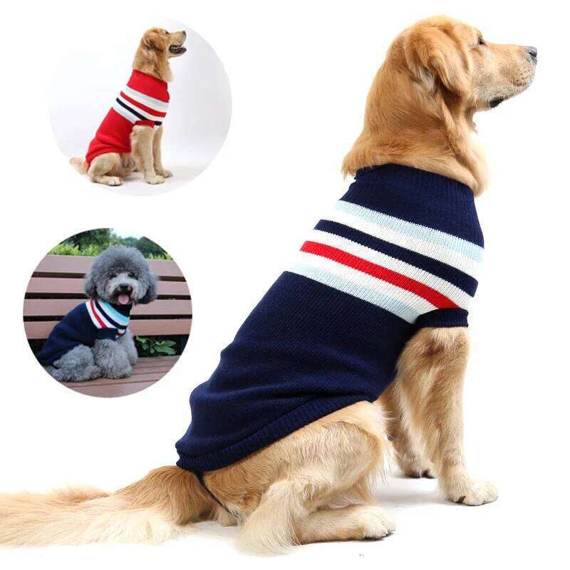 Big Dog Sweater Winter Warm Christmas Clothes For Small Medium Large Dogs Coats Golden Retriever Rottweiler Corgi Cat Pullover Jumper Dog Vests
