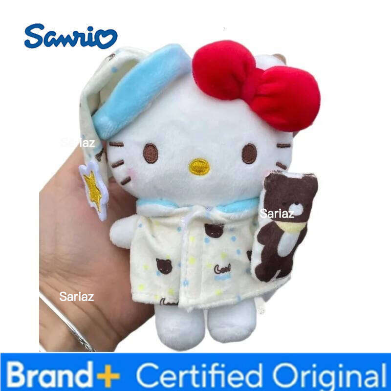 Sanrio 10cm Clothes Hug Little Bear Sleepwear Kitty Bag Cute Cartoon Kawaii Backpack Pendant Gift Doll Accessories H260105