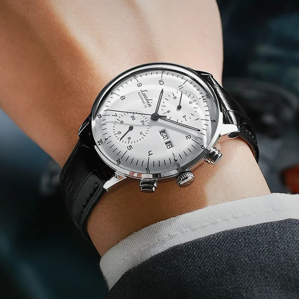 Mens Fashion Mechanical Watches Business Automatic Wristwatch Stainless Steel Luminous Clock Reojes De Hombre 260114