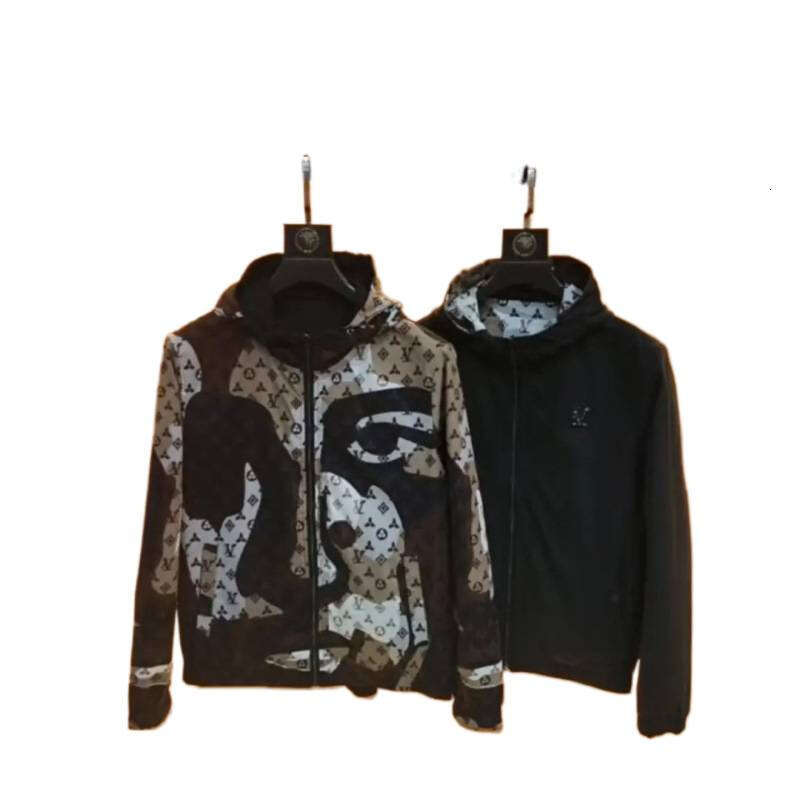 2025 Autumn Men's Fashion Hooded Trendy Brand Cool Printed European Style Jacket