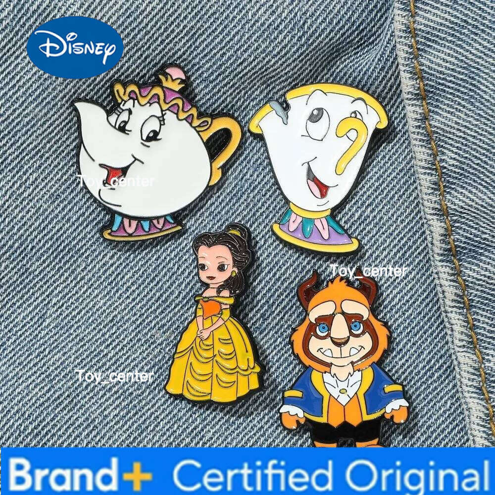 Disney 4 Pcs Creative and Lovely Cartoon Anime personality Belle Metal Alloy Brooch Refrigerator Magnets Decorative Gift For Friends H260123