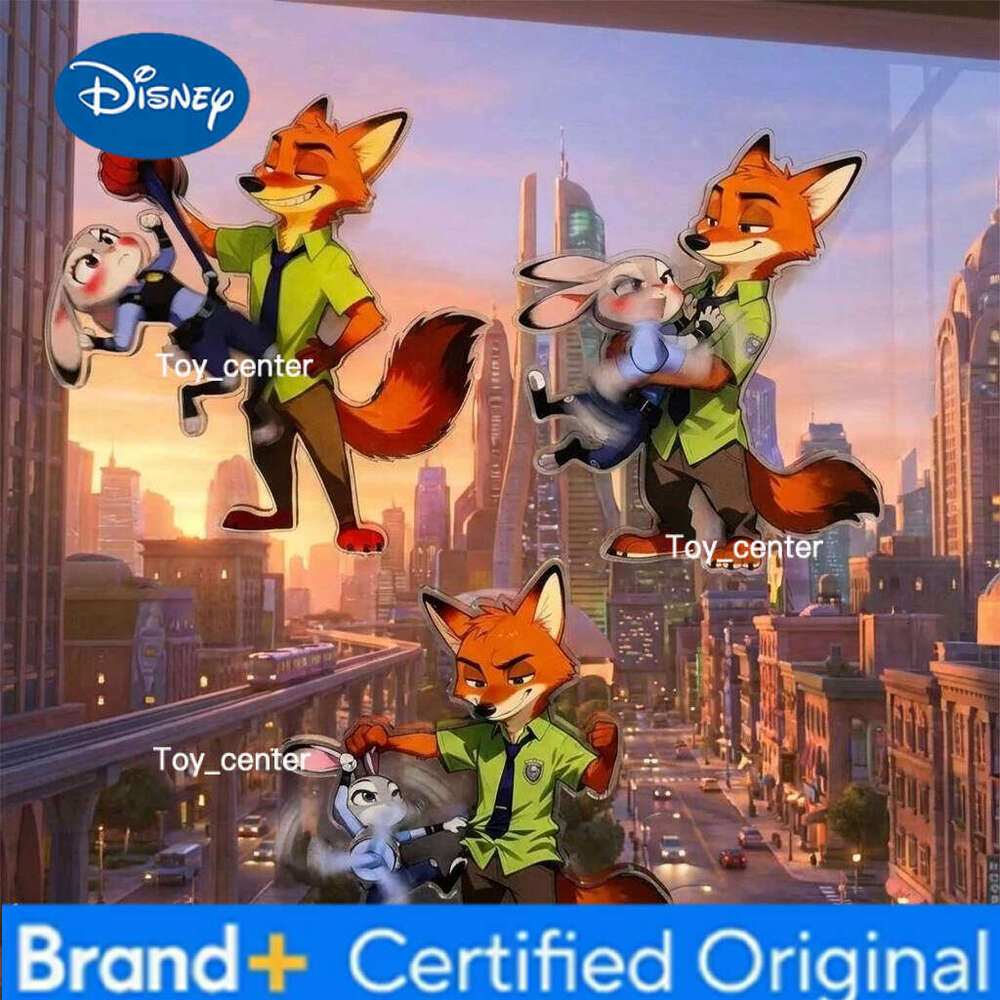Disney New Zootopia Rotating Magnetic Fridge Stickers High Value Nick Judy Peripherals Decoration Gift for Friends H260123
