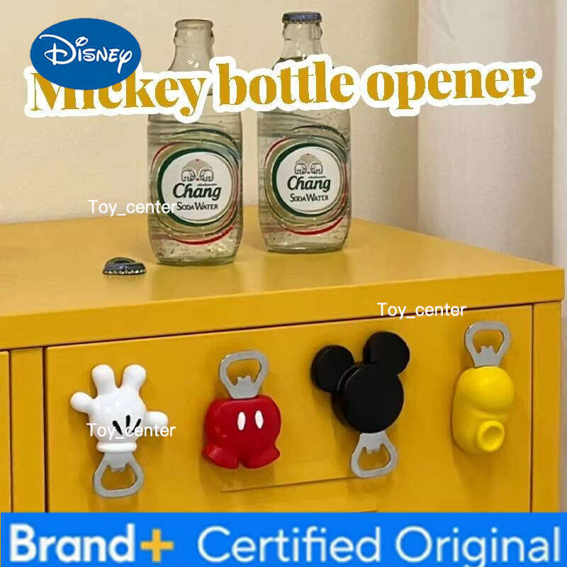 Disney Cartoon Mickey Mouse Bottle Opener Magnetic Fridge Decor Cute Figure Refrigerator Magnet Accessory Tool H260123