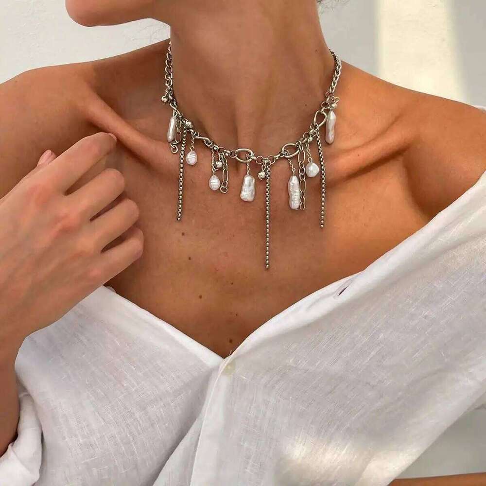 IngeSight.Z Punk Multilayer Imitation Pearl Tassels Pendant Necklace Women New Exquisite Clavicle Chain Y2K Charm Jewelry Gifts Z260123