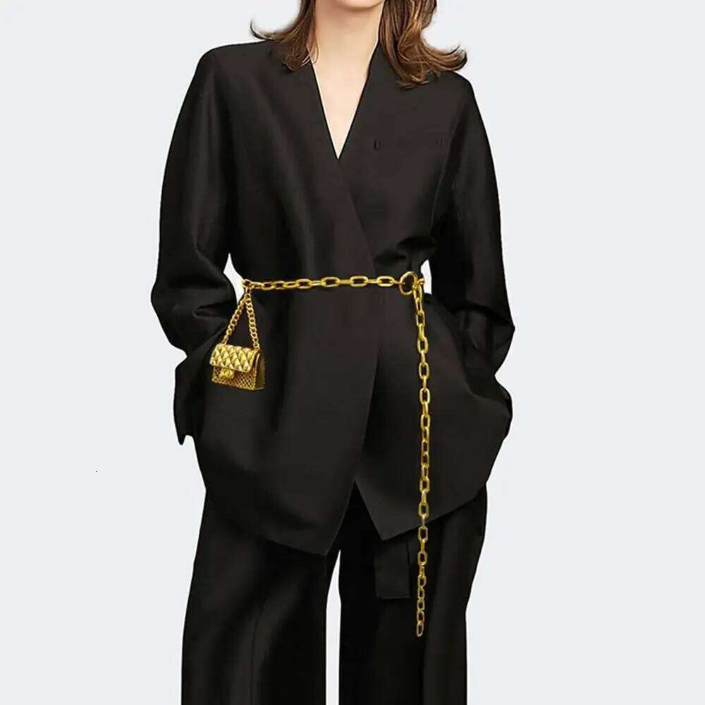 Design Slim Fit Party Jeans Trousers Tassel Waist Strap Gold Chain Belt Trouser Dress Belts Metal Bag Waistband 26Y0123
