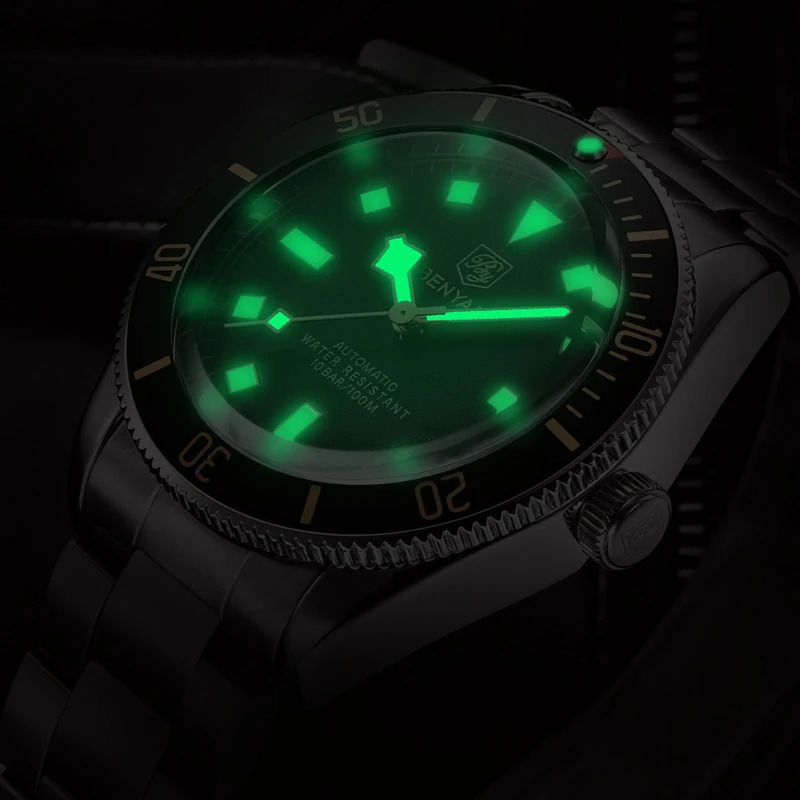 BENYAR Mens Watches Mechanical Automatic Watch BB58 Sport Watch For Men 2025 Stainless Steel Waterproof Business Luminous Clock 260114