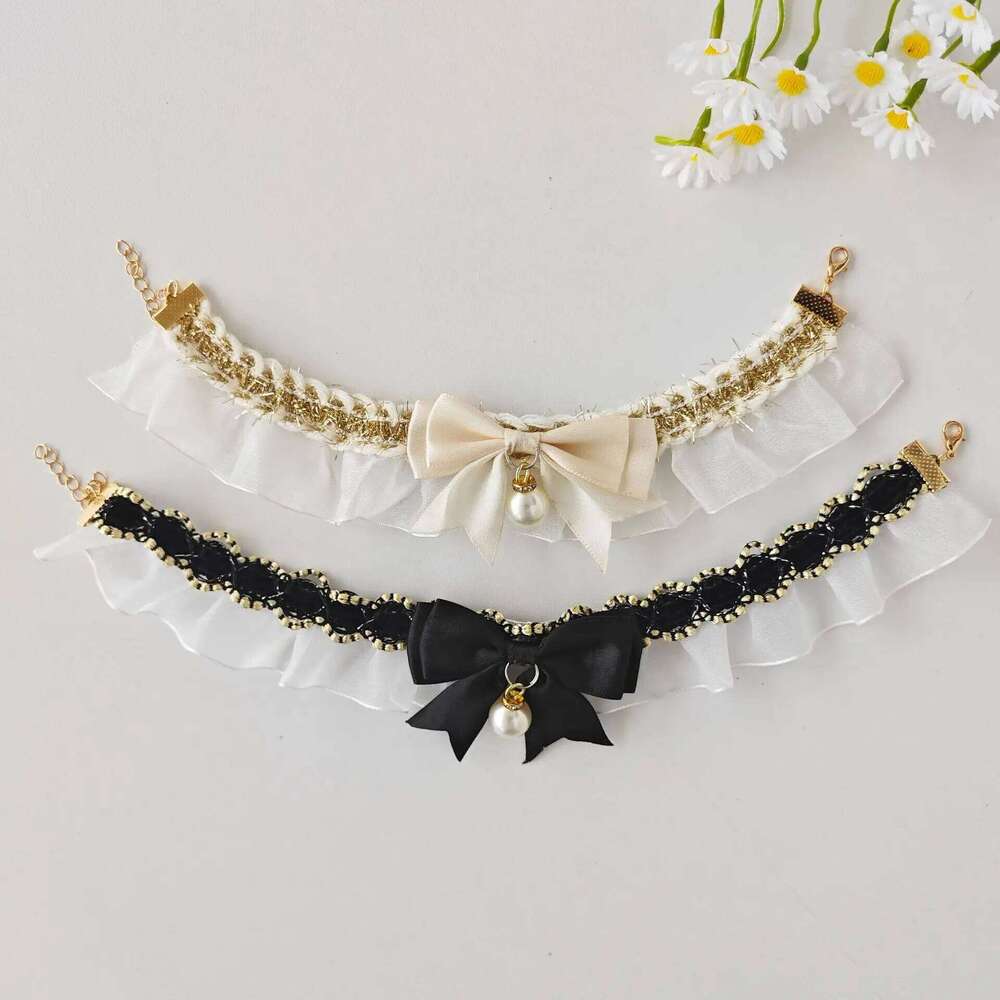 Cat Scarf Collar, Dog Drool Towel, Decorative Pet Bib, Necklace, Lace Bow Tie, Scarf, Neck Ring