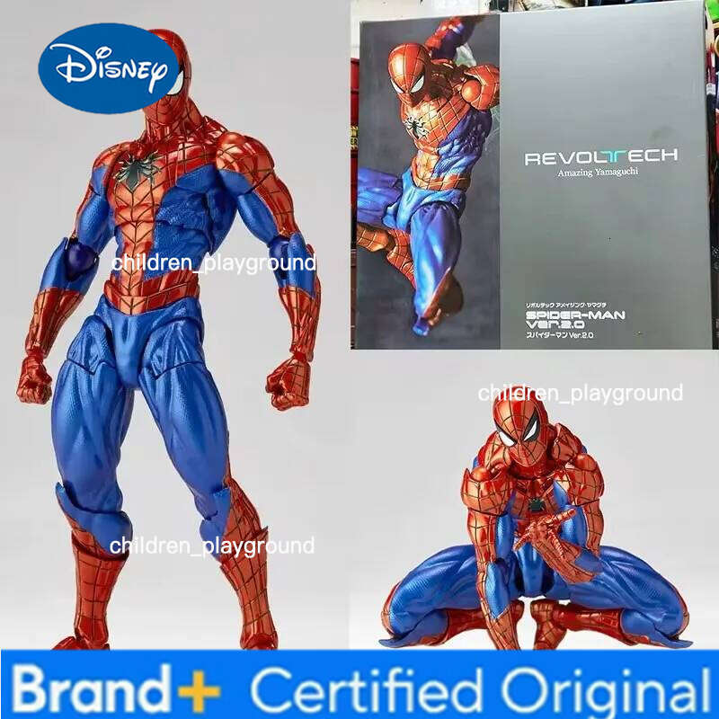 Disney Super Hero Spiderman Ver.2.0 Revoltech Miles Morales Pete Parker Spider-man Action Figures Collection Model Toy Gifts H2601231