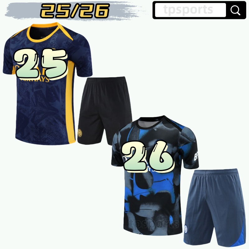 25 26 Internazionale Milano tracksuit short training suit short sleeve suit kit uniform chandal adult sweatshirt Sweater short sleeved men sets Milano