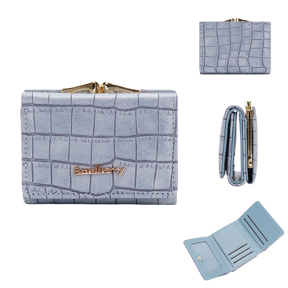 Baellerry 2026 New Design Premium Stone Texture Short Style Ladies Wallet Multi Card Slots Large Capacity Fashion Card Case Portable Coin Purse Variou