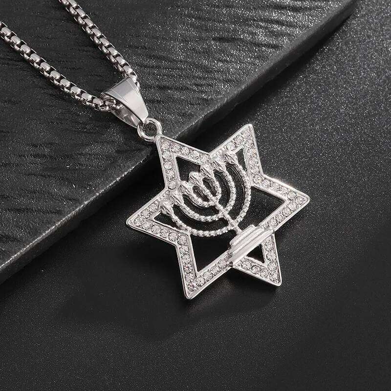 HNSP Sparkly Star of David Pendant Necklace Lconic Cultural Jewelry Accessories Z260123