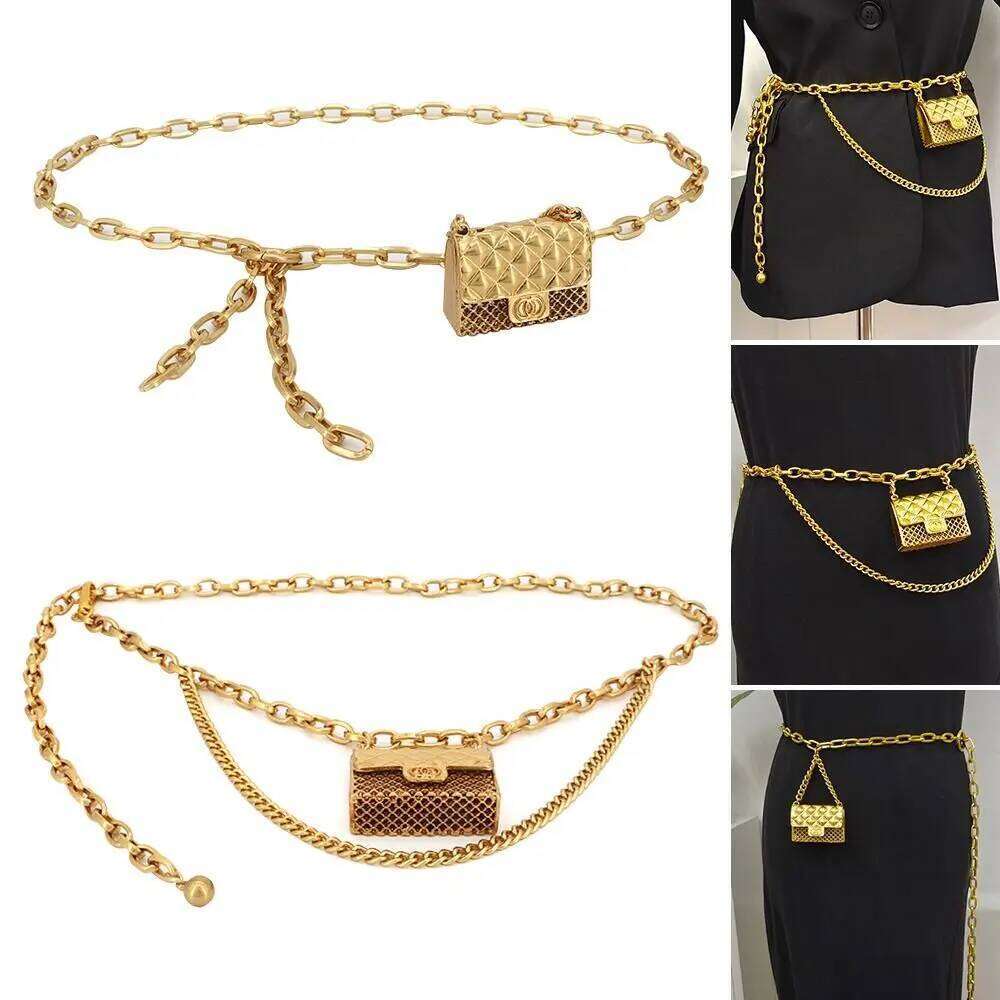 Design Slim Fit Party Jeans Trousers Tassel Waist Strap Gold Chain Belt Trouser Dress Belts Metal Bag Waistband 26Y0123