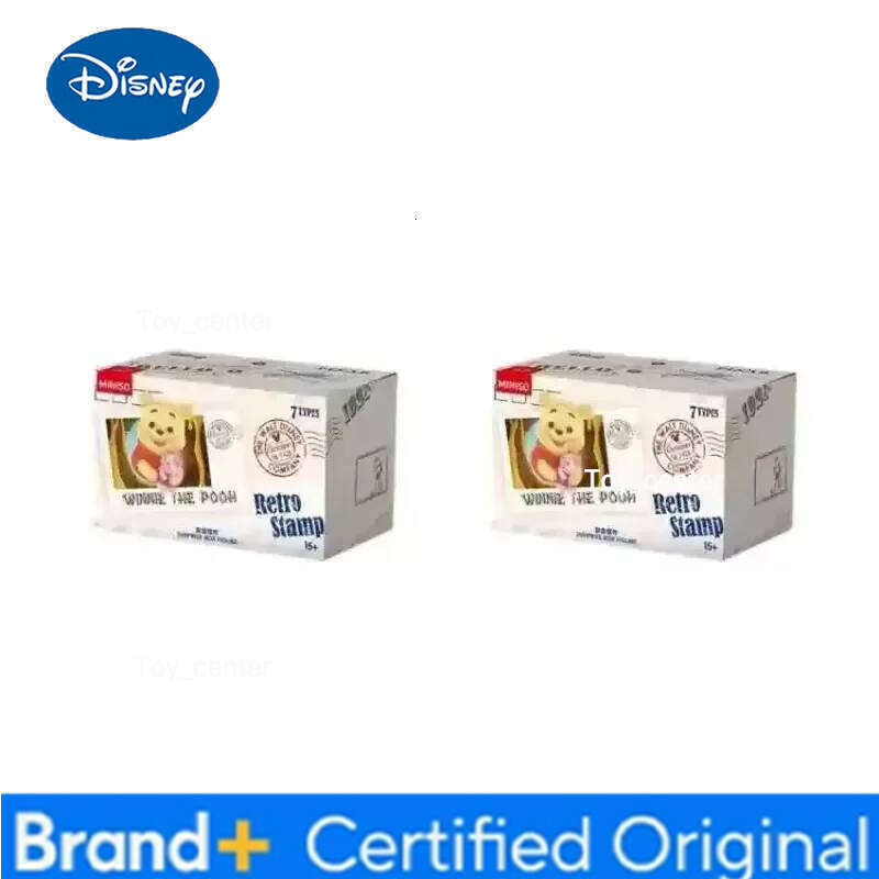 Disney Genuine Miniso New Edition Anniversary One Hundred Retro Stamp Series Blind Box Refrigerator Magnet Garage Kit Gift H2601231