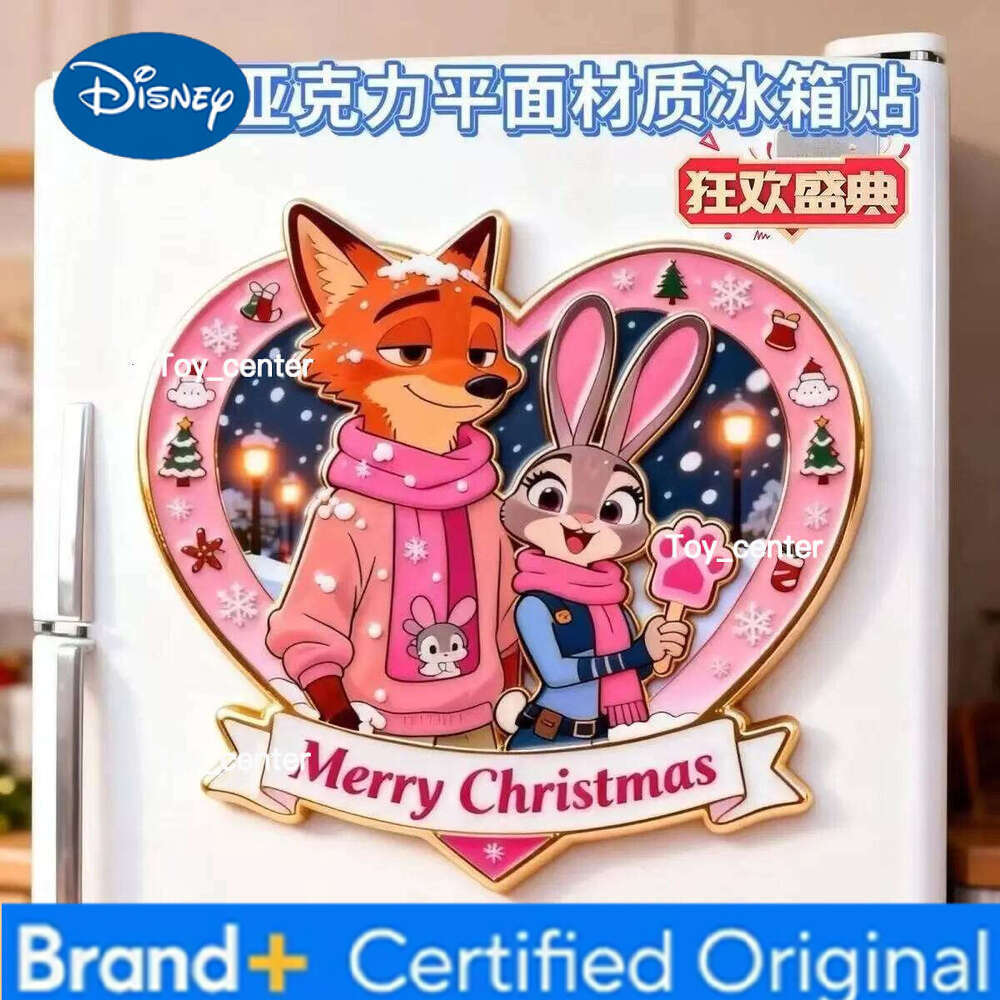 Disney Zootopia Cartoon Acrylic Magnetic Fridge Stickers High Value Trendy Cute Series Decor Gift for Fans H260123