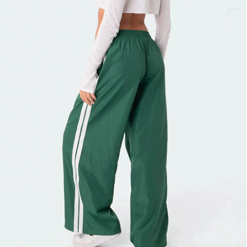 Women's Pants Imcute Women Striped Track Elastic Waist Straight Leg Sweatpants Joggers Wide Side Stripes With Pockets