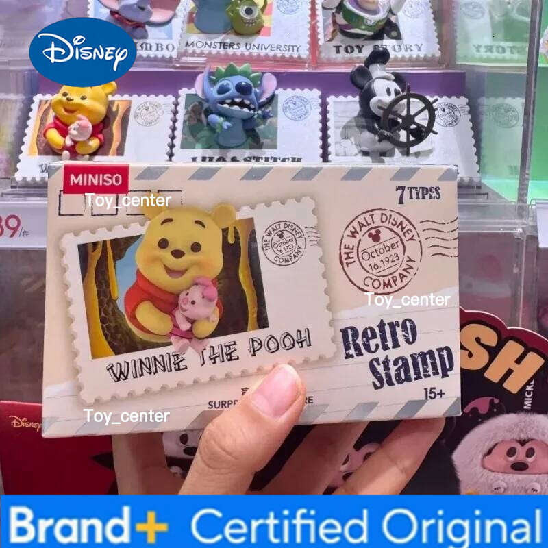 Disney 100%Genuine Blind Box Mickey Cartoon Fun Life Stamp Series Refrigerator Sticker Magnetic Action Figure Christmas Gift Toy H260123